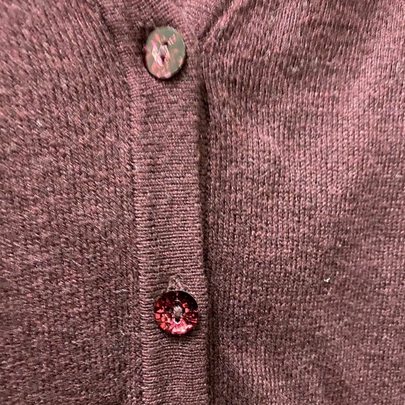 New York & Company Long Sleeve Cardigan Burgundy - Picture 4 of 8